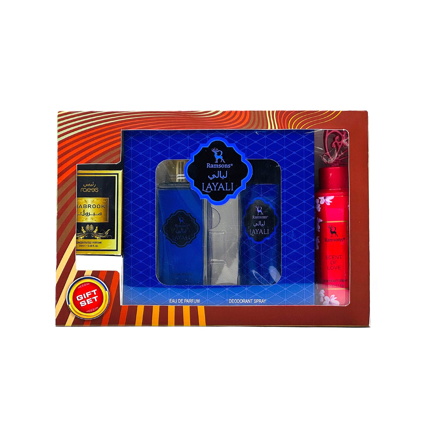 Ramsons Layali Premium Gift Set – Eau de Parfum, Deodorants & Attar (4-in-1 Combo)
