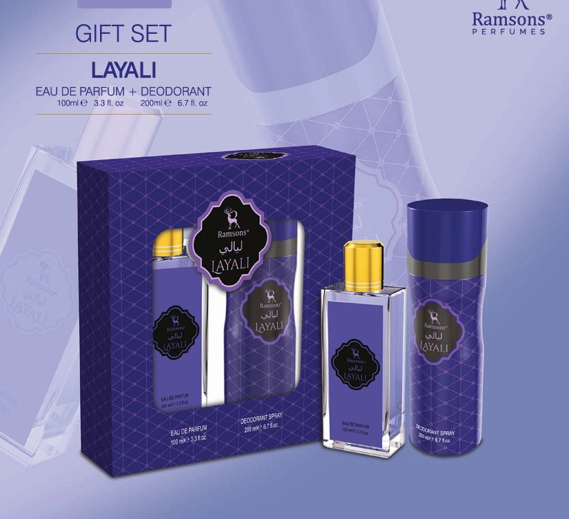 Ramsons Layali Gift Set – Eau De Parfum + Deodorant (100ml + 200ml)